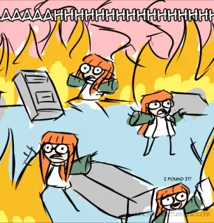 🔥 AAAAAAAAHHHHHHHHHHHHHHHHHHH Feuer, Cartoon, Panik telegram sticker