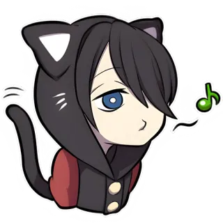 Чёрный котёнок @Nyasticks whatsapp stickers