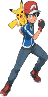 💛 Ash Ketchum Pokemon Ash Ketchum, Pokémon, Pikachu, Anime, Cartoon whatsapp sticker