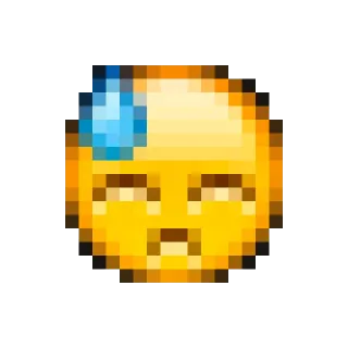 😓 emoji, pixel art, sweat, anxious, nervous telegram sticker