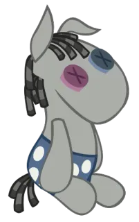 😶 doll, stuffed animal, toy, pony, voodoo doll, sewn telegram sticker