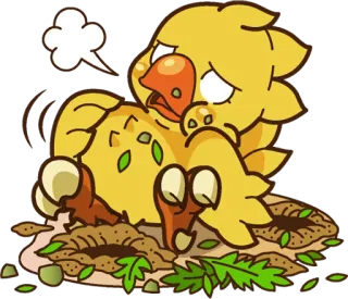 😩 Chocobo โชโคโบะ, นก, น่ารัก, จิบิ, ไฟนอลแฟนตาซี telegram sticker