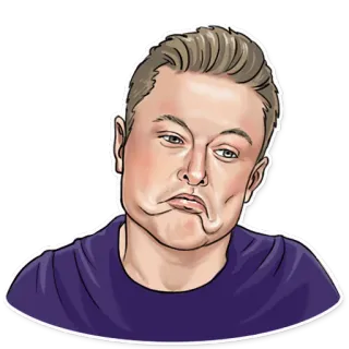 🤔 Elon Musk elon musk, mem, biznesmen, celebryta, technologia, karykatura telegram sticker