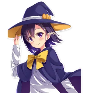 🎩 Anime, Bruxa, Garota, Desenho animado, Personagem, Magia telegram sticker