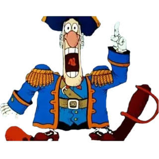 💡 Dessin animé, Pirate, Officier, Épée, Crier telegram sticker