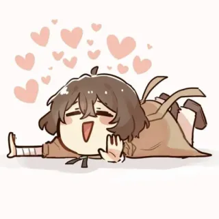 ❤️ animé, mignon, coeurs, chibi telegram sticker
