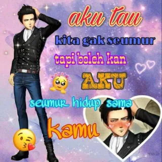 😭 aku tau
kita gak seumur
tapi boleh kan
AKU
seumur hidup sama
Kamu anime, love, meme, romance, indonesian whatsapp sticker