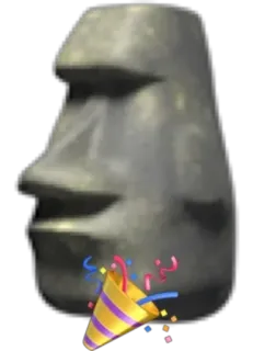 🗿 โมไอ, เกาะอีสเตอร์, รูปปั้น, ปาร์ตี้, งานเฉลิมฉลอง, อิโมจิ telegram sticker