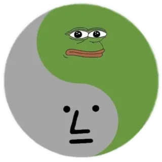 ☯ Pepe the Frog Pepe, frog, meme, internet culture, cartoon, yin yang whatsapp sticker
