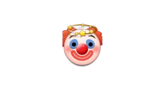 🤡 Clown, Emoji, Gezicht, Duizelig, Sterren telegram sticker