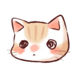 ☹ кот, наклейка, милый, мультик, животное, питомец whatsapp sticker