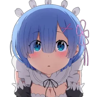 😯 Rem Re:Zero anime, rem, re:zero, kawaii, cute, maid telegram sticker