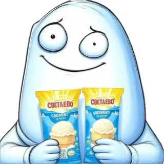 🌟 Светаево мороженое, еда, десерт, милый, мультфильм telegram sticker
