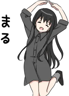 😄 まる animé, fille, japonais whatsapp sticker