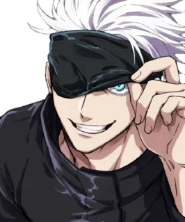 🙂 Satoru Gojo Jujutsu Kaisen อนิเมะ, มหาเวทย์ผนึกมาร, โกะโจ ซาโตรุ, โกะโจ, ตัวละคร, มังงะ telegram sticker