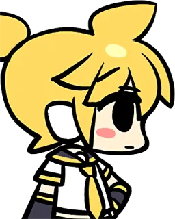 😶 Kagamine Rin Аниме, Вокалоид, Кагамине Рин, Милый, Желтый, Мультфильм telegram sticker