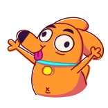 👋 cane, animale, cartone animato, carino, giocherellone, lingua, occhi telegram sticker