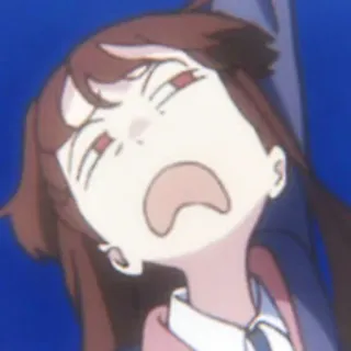 🧊 Atsuko Kagari Little Witch Academia anime, Atsuko Kagari, Little Witch Academia, expressão facial, exasperado/a, cansado/a telegram sticker