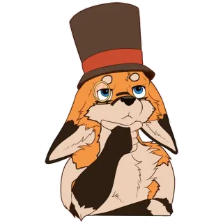 🦊 rubah, monokel, topi, berbulu, berpikir, hewan telegram sticker