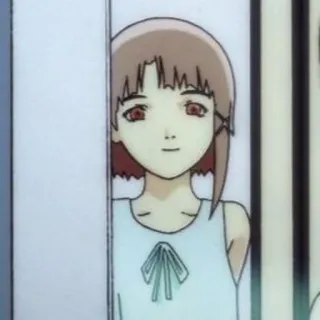 🙂 Lain Iwakura Serial Experiments Lain Anime, Fille, Lain Iwakura, Serial Experiments Lain, Anime années 90, Cyberpunk, Wired whatsapp sticker
