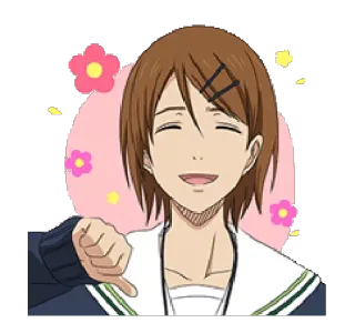 ☺️ Anime, Pulgar abajo, Alegre, Sonriendo, Feliz telegram sticker