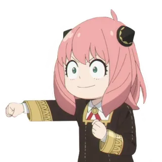 🤛 Anya Forger Spy x Family anime, gadis, tersenyum, Forger, Anya, kartun whatsapp sticker