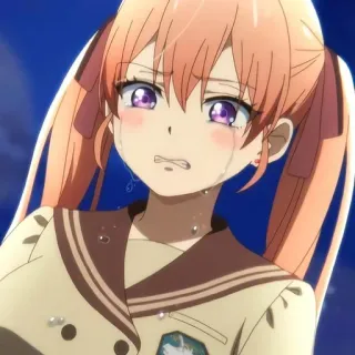 ❤️ anime, chorando, triste, menina, lágrimas, desenho animado whatsapp sticker