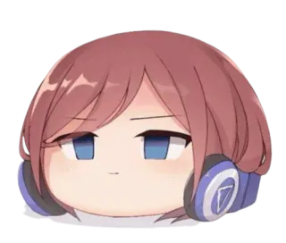😐 anime, manga, headphones, cute, kawaii telegram sticker