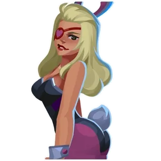 🍑 coelho, personagem, mulher, tapa-olho telegram sticker