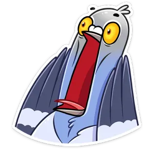 😱 merpati, burung, kartun, stiker, hewan telegram sticker