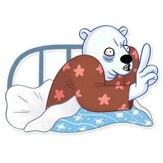 💤 медведь, мультфильм, пижама, сон, иллюстрация, смешной, персонаж whatsapp sticker