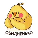 😕 GRUMPY BIRD uccello, scontroso, arrabbiato, carino, giallo, animale whatsapp sticker