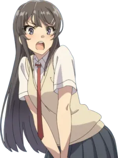 😱 Anime, Mädchen, Schuluniform, verlegen telegram sticker
