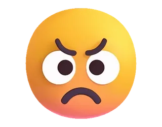 😠 bravo, emoji, louco, chateado, rosto telegram sticker