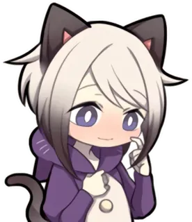 😳 fille chat, animé, manga, chibi, kawaii, dessin animé, fiction, neko whatsapp sticker