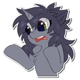 😧 漫画, ポニー, ユニコーン, 動物, アニメ telegram sticker