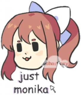 💚 Monika Doki Doki Literature Club! just monika Monika, Doki Doki Literature Club, anime, game, character telegram sticker