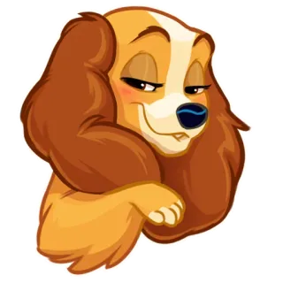 ☺️ Lady Lady and the Tramp chien, dessin animé, animal, La Belle et le Clochard, Disney, Belle telegram sticker