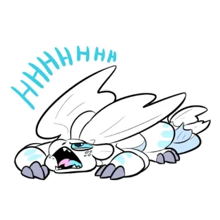 😾 HHHHH Dessin animé, Monstre, Mignon, Drôle, Exaspéré, Blanc, Bleu telegram sticker
