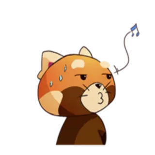 😏 panda merah, hewan, imut, keringat, ciuman, emoji telegram sticker