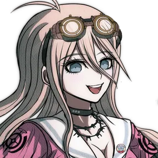 😄 Miu Iruma Danganronpa Anime, Nhân vật, Trò chơi điện tử, Kính bảo hộ, Cô gái telegram sticker