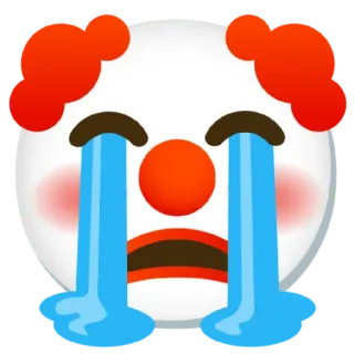 😭 clown, sad, crying, emoji telegram sticker