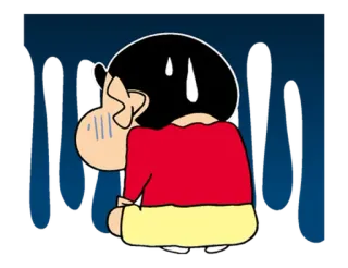 😞 Shin-chan Crayon Shin-chan anime, cartoon, worried, sweat telegram sticker