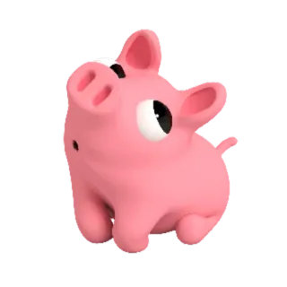 🙄 cochon, animal, rose, mignon, dessin animé, jouet telegram sticker