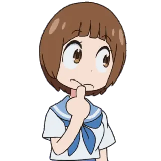 🤔 Mako Mankanshoku Kill la Kill Anime, Kill la Kill, Mako Mankanshoku, Denken, Cartoon telegram sticker
