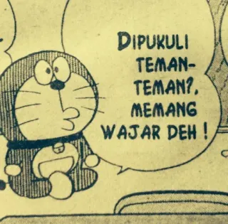 👊 Doraemon DIPUKULI TEMAN-TEMAN?, MEMANG WAJAR DEH! doraemon, manga, anime, cartoon whatsapp sticker