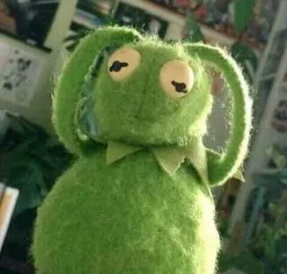 ❤️ Kermit the Frog kermit, rana, burattino, meme, pensando telegram sticker