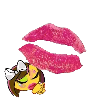 😘 Emoji, Wajah, Sedih, Bibir, Cium, Pita whatsapp sticker