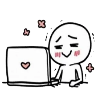 ☺️ cartoon, emoji, kawaii, computer, cute, love, heart telegram sticker