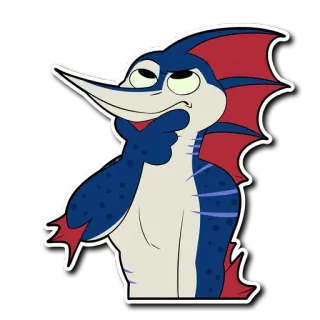 🤔 cartoon, reptile, sarcastic, funny, humor, thinking telegram sticker